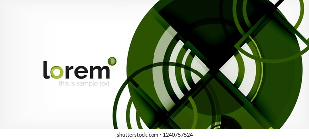 Circle abstract background, bright colorful round geometric shapes, vector illustration