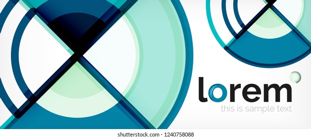 Circle abstract background, bright colorful round geometric shapes, vector illustration