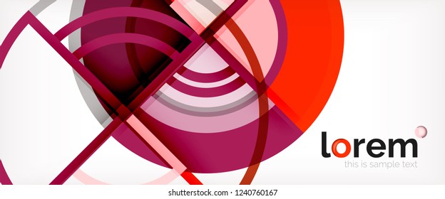Circle abstract background, bright colorful round geometric shapes, vector illustration