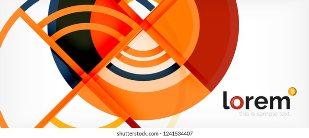 Circle abstract background, bright colorful round geometric shapes, vector illustration