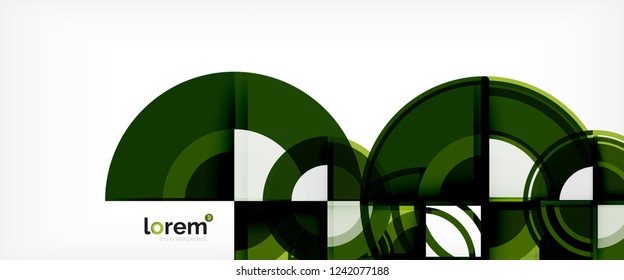 Fondo abstracto del círculo, formas geométricas redondeadas brillantes, ilustración vectorial
