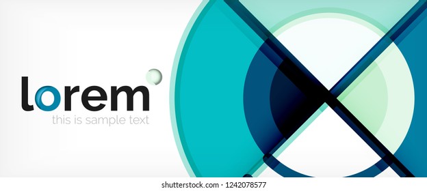 Circle abstract background, bright colorful round geometric shapes, vector illustration