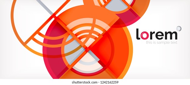 Abstrakter Circle-Hintergrund, hellbunter, runde geometrische Formen, Vektorgrafik