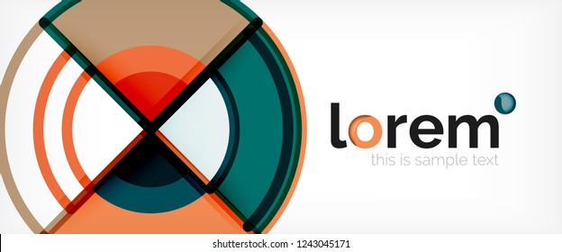 Fondo abstracto del círculo, formas geométricas redondeadas brillantes, ilustración vectorial