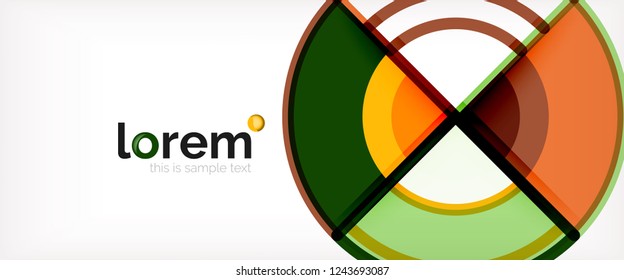 Circle abstract background, bright colorful round geometric shapes, vector illustration