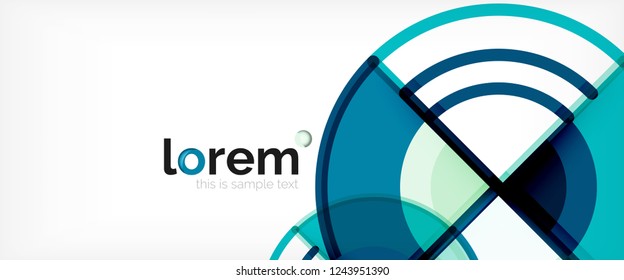 Circle abstract background, bright colorful round geometric shapes, vector illustration