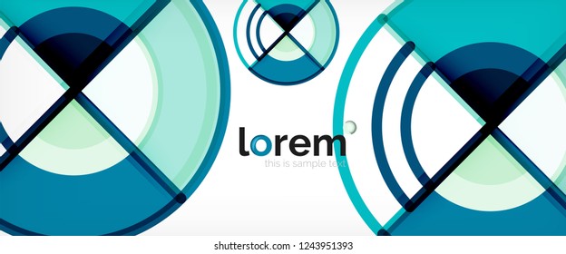 Circle abstract background, bright colorful round geometric shapes, vector illustration