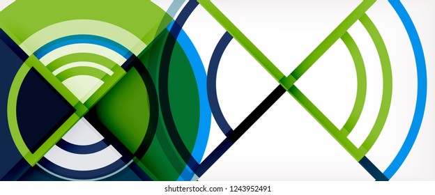 Circle abstract background, bright colorful round geometric shapes, vector illustration