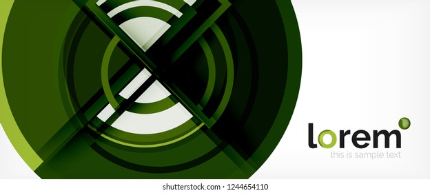 Circle abstract background, bright colorful round geometric shapes, vector illustration