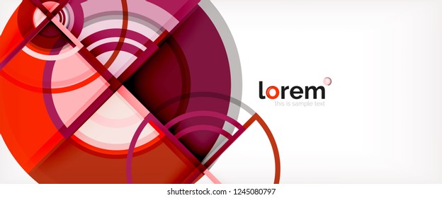 Circle abstract background, bright colorful round geometric shapes, vector illustration