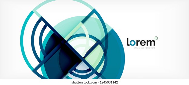 Circle abstract background, bright colorful round geometric shapes, vector illustration