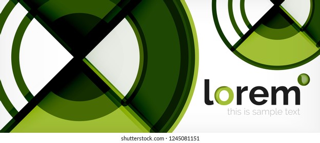 Circle abstract background, bright colorful round geometric shapes, vector illustration