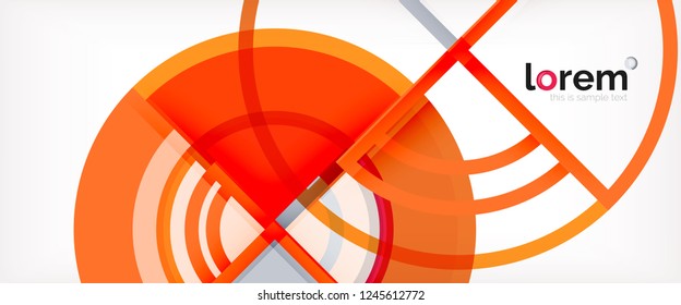 Circle abstract background, bright colorful round geometric shapes, vector illustration