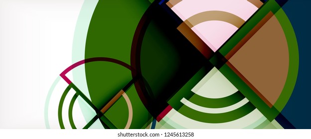 Circle abstract background, bright colorful round geometric shapes, vector illustration