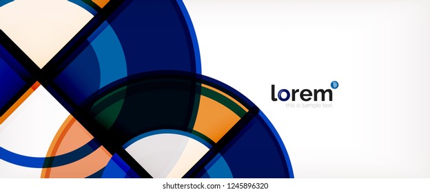 Circle abstract background, bright colorful round geometric shapes, vector illustration