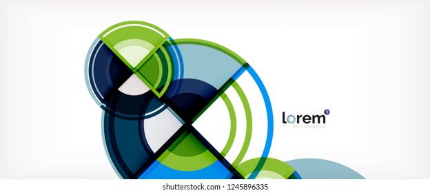Circle abstract background, bright colorful round geometric shapes, vector illustration