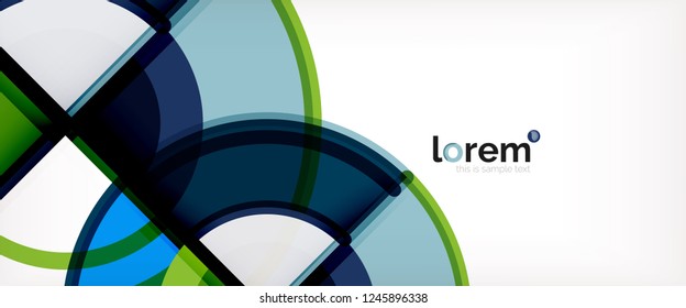 Circle abstract background, bright colorful round geometric shapes, vector illustration