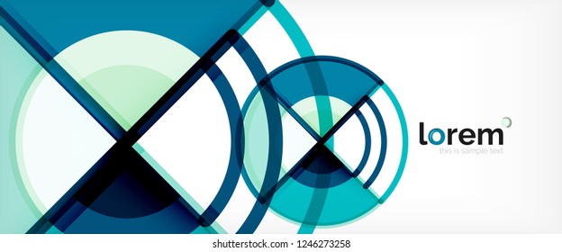 Fondo abstracto del círculo, formas geométricas redondeadas brillantes, ilustración vectorial