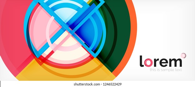 Abstrakter Circle-Hintergrund, hellbunter, runde geometrische Formen, Vektorgrafik