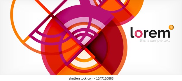 Fondo abstracto del círculo, formas geométricas redondeadas brillantes, ilustración vectorial