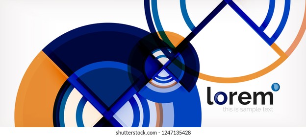 Circle abstract background, bright colorful round geometric shapes, vector illustration