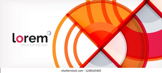 Circle abstract background, bright colorful round geometric shapes, vector illustration