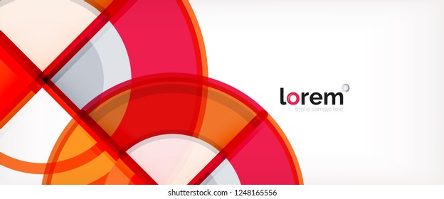 Circle abstract background, bright colorful round geometric shapes, vector illustration