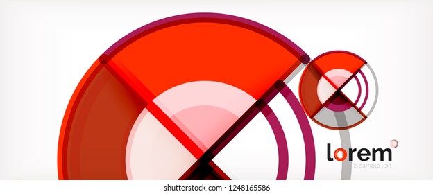 Circle abstract background, bright colorful round geometric shapes, vector illustration