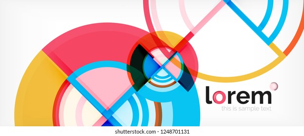Abstrakter Circle-Hintergrund, hellbunter, runde geometrische Formen, Vektorgrafik