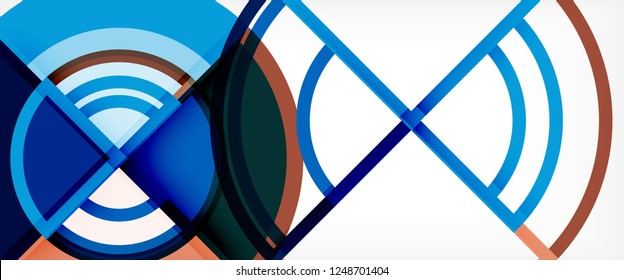 Circle abstract background, bright colorful round geometric shapes, vector illustration