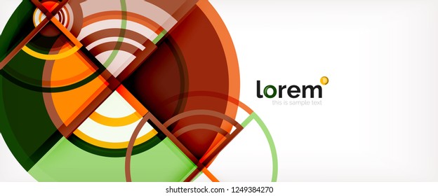 Circle abstract background, bright colorful round geometric shapes, vector illustration