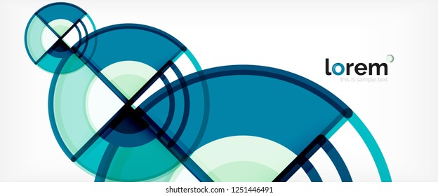 Circle abstract background, bright colorful round geometric shapes, vector illustration