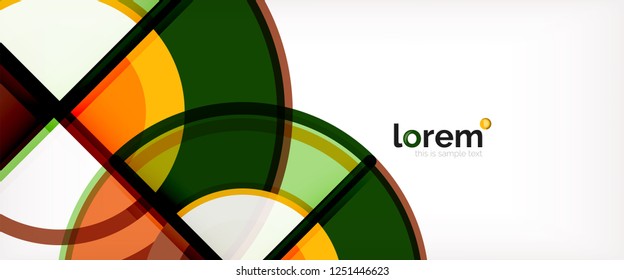 Circle abstract background, bright colorful round geometric shapes, vector illustration
