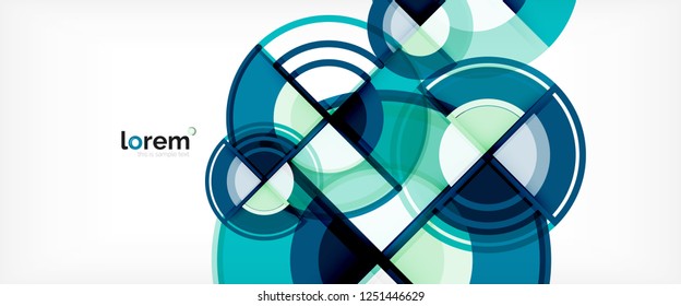 Abstrakter Circle-Hintergrund, hellbunter, runde geometrische Formen, Vektorgrafik