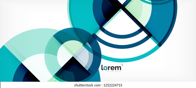 Circle abstract background, bright colorful round geometric shapes, vector illustration