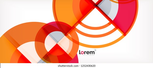 Fondo abstracto del círculo, formas geométricas redondeadas brillantes, ilustración vectorial