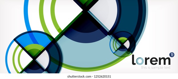 Circle abstract background, bright colorful round geometric shapes, vector illustration