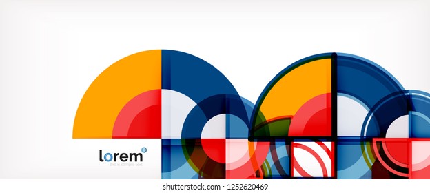 Abstrakter Circle-Hintergrund, hellbunter, runde geometrische Formen, Vektorgrafik