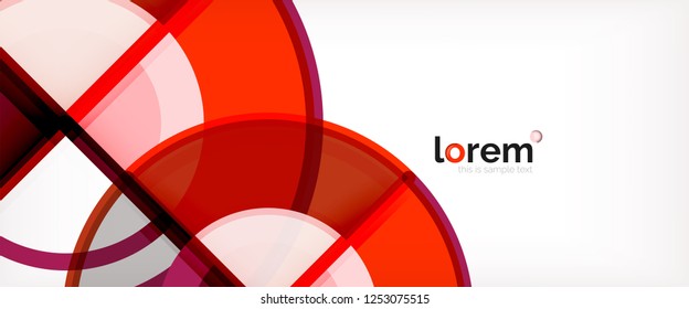 Circle abstract background, bright colorful round geometric shapes, vector illustration