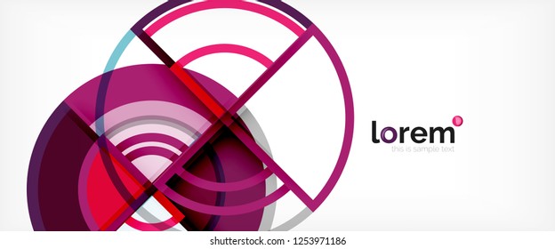 Circle abstract background, bright colorful round geometric shapes, vector illustration