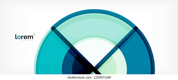 Circle abstract background, bright colorful round geometric shapes, vector illustration