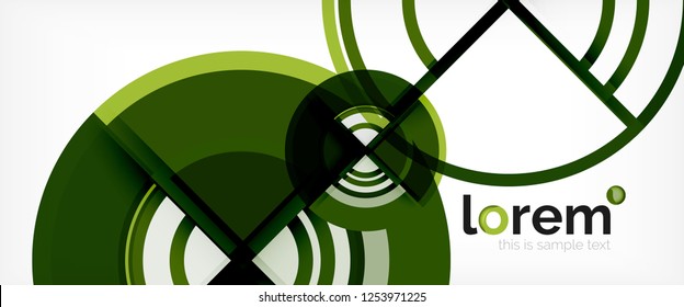 Fondo abstracto del círculo, formas geométricas redondeadas brillantes, ilustración vectorial