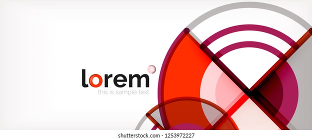 Circle abstract background, bright colorful round geometric shapes, vector illustration