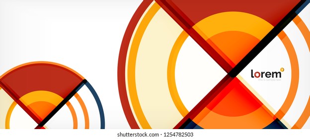 Abstrakter Circle-Hintergrund, hellbunter, runde geometrische Formen, Vektorgrafik