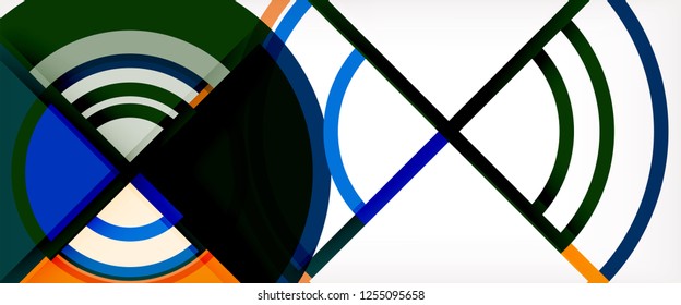 Circle abstract background, bright colorful round geometric shapes, vector illustration