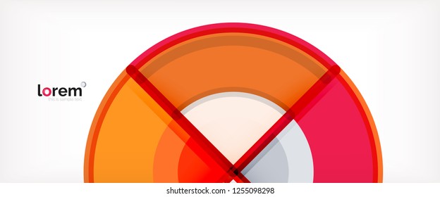 Circle abstract background, bright colorful round geometric shapes, vector illustration