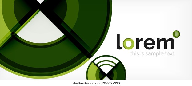 Circle abstract background, bright colorful round geometric shapes, vector illustration