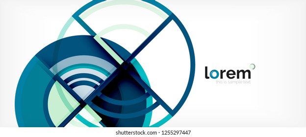 Fondo abstracto del círculo, formas geométricas redondeadas brillantes, ilustración vectorial