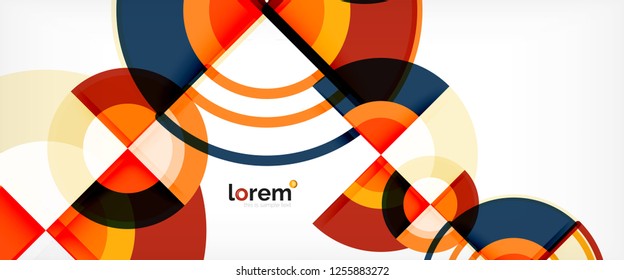 Abstrakter Circle-Hintergrund, hellbunter, runde geometrische Formen, Vektorgrafik