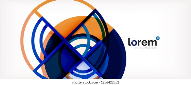 Circle abstract background, bright colorful round geometric shapes, vector illustration